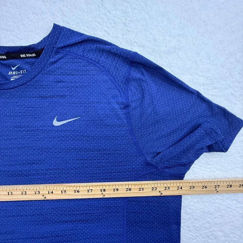 Nike Running Dri Fit Performance T-Shirt Lightweight Reflective Blue Mens 2XL
